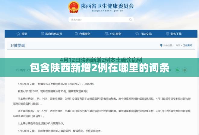 包含陕西新增2例在哪里的词条