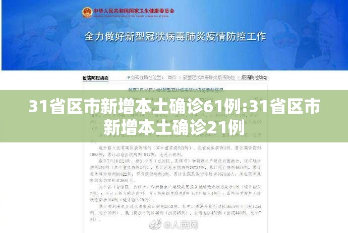 31省区市新增本土确诊61例:31省区市新增本土确诊21例