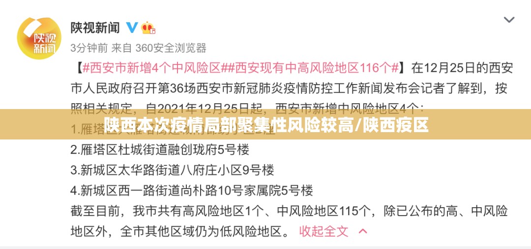 陕西本次疫情局部聚集性风险较高/陕西疫区