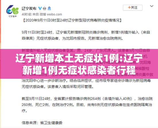辽宁新增本土无症状1例:辽宁新增1例无症状感染者行程 辽宁新增本土无症状1例:辽宁新增1例无症状感染者行程