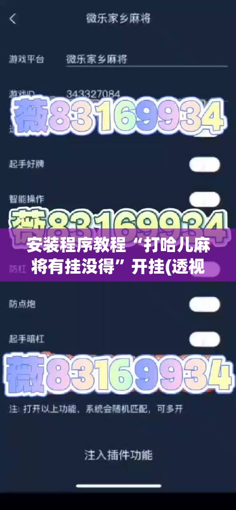 安装程序教程“打哈儿麻将有挂没得”开挂(透视)辅助教程