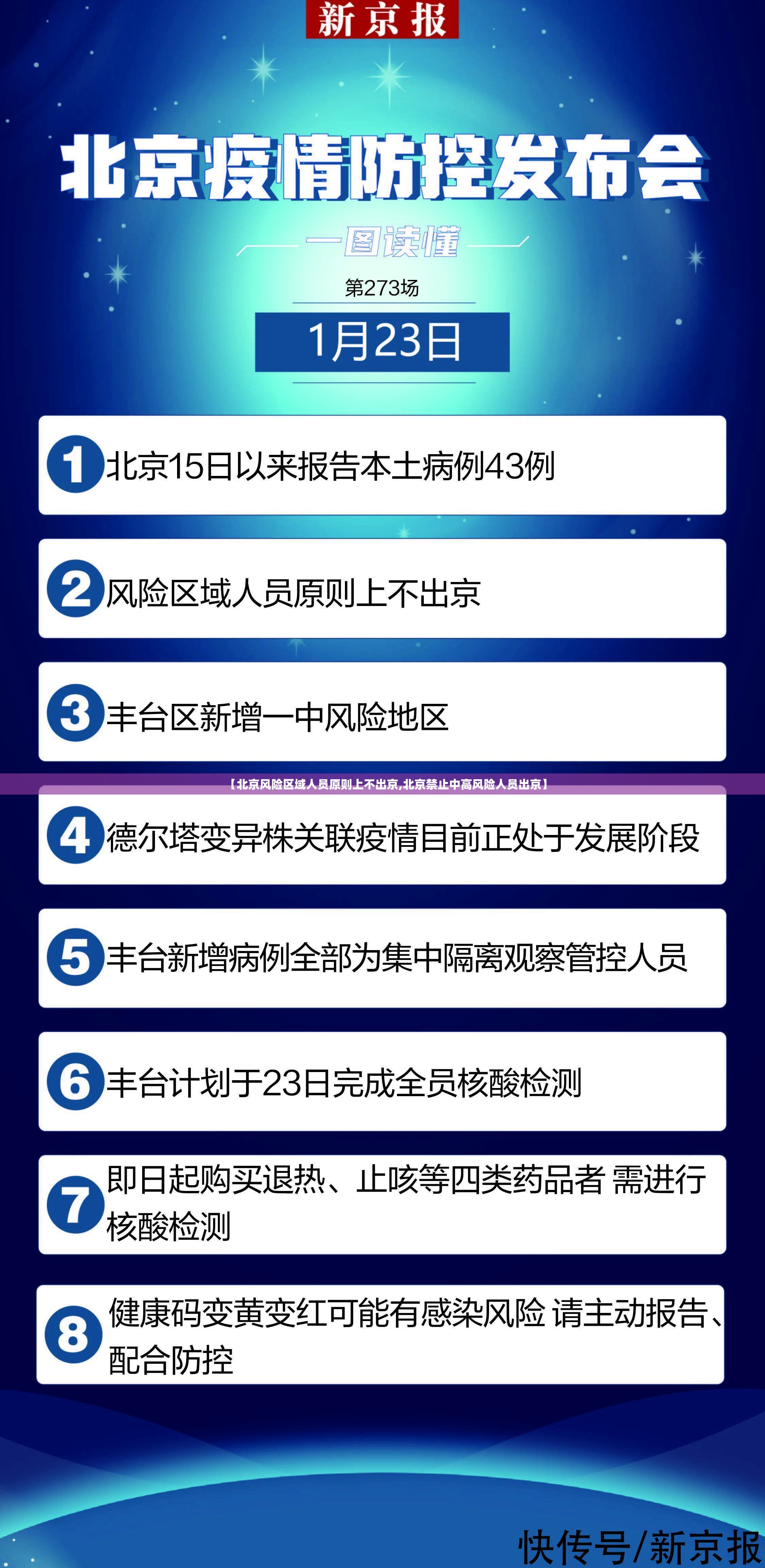 【北京风险区域人员原则上不出京,北京禁止中高风险人员出京】