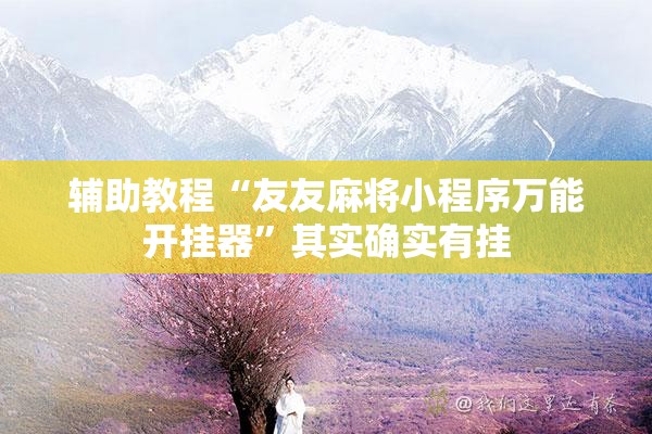 辅助教程“友友麻将小程序万能开挂器”其实确实有挂