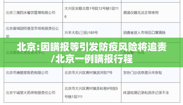 北京:因瞒报等引发防疫风险将追责/北京一例瞒报行程