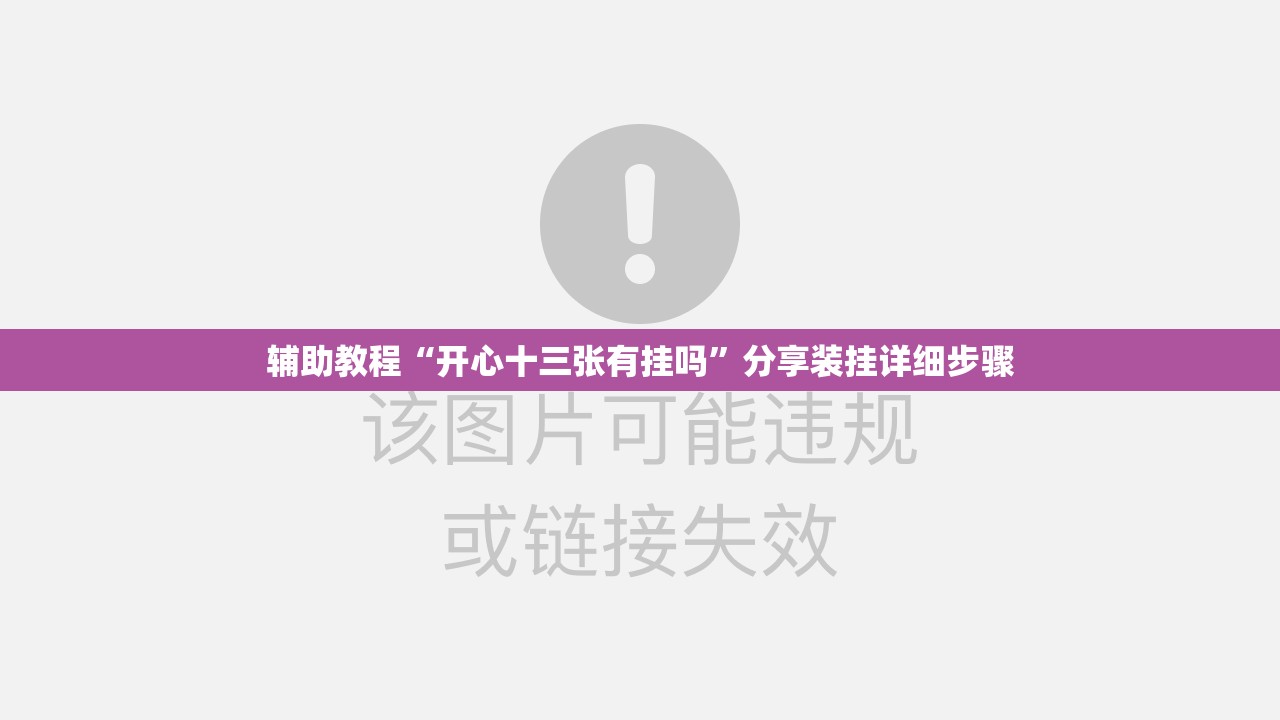 辅助教程“开心十三张有挂吗”分享装挂详细步骤
