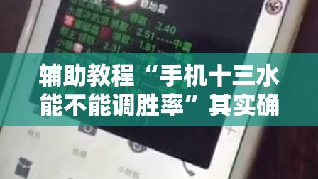 辅助教程“手机十三水能不能调胜率”其实确实有挂