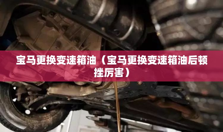 宝马更换变速箱油(宝马更换变速箱油后顿挫厉害) 宝马更换变速箱油(宝马更换变速箱油后顿挫厉害)