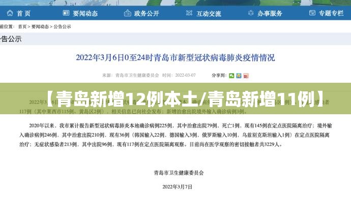 【青岛新增12例本土/青岛新增11例】 【青岛新增12例本土/青岛新增11例】