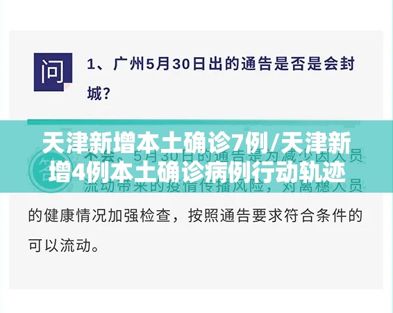 天津新增本土确诊7例/天津新增4例本土确诊病例行动轨迹