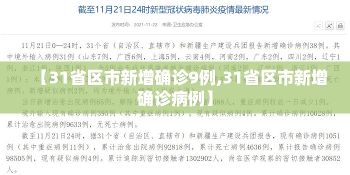 【31省区市新增确诊9例,31省区市新增确诊病例】