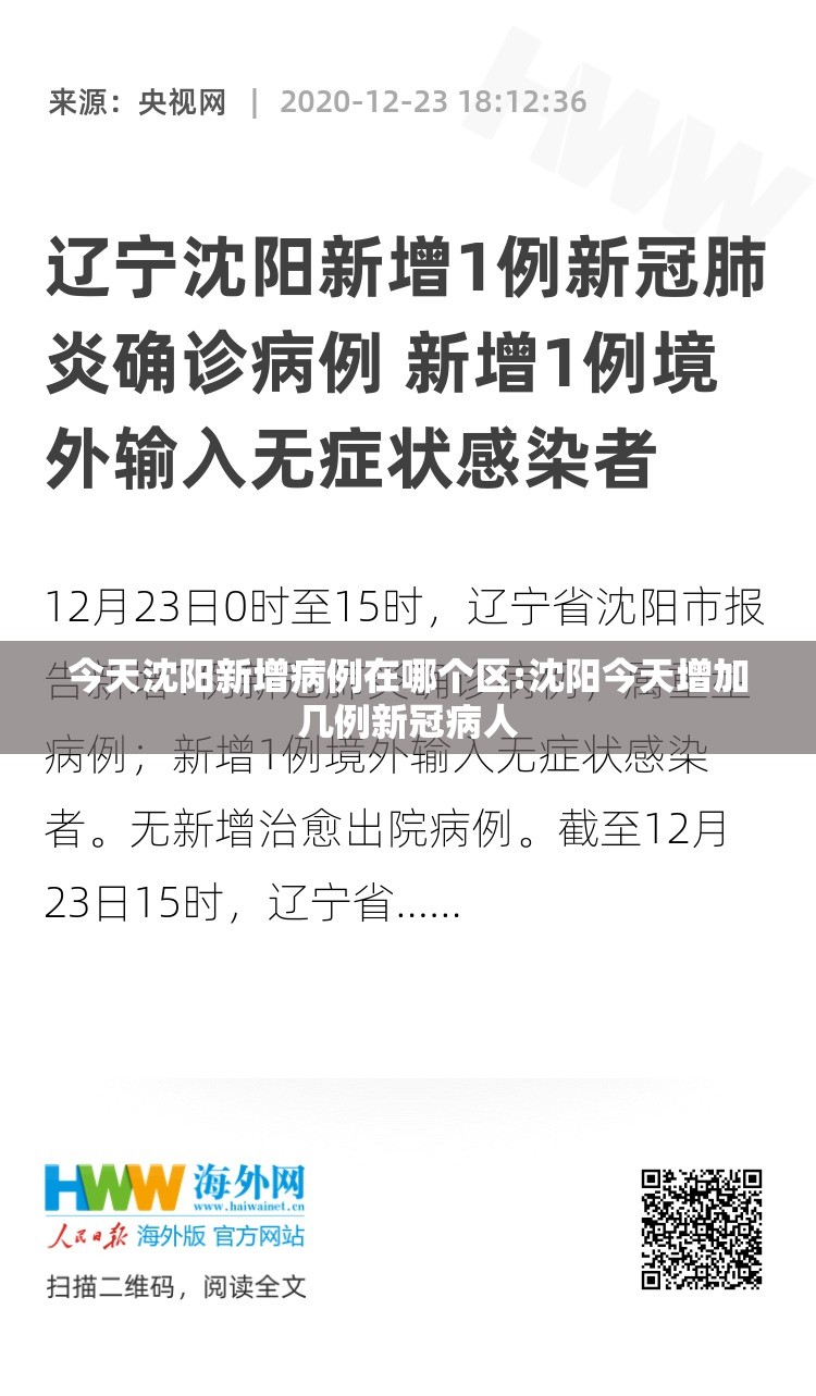今天沈阳新增病例在哪个区:沈阳今天增加几例新冠病人