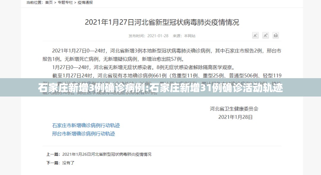 石家庄新增3例确诊病例:石家庄新增31例确诊活动轨迹