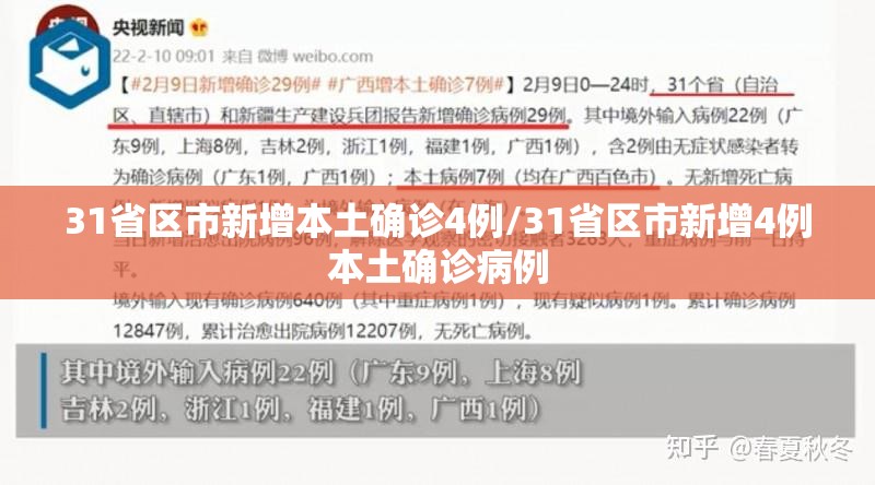 31省区市新增本土确诊4例/31省区市新增4例本土确诊病例 31省区市新增本土确诊4例/31省区市新增4例本土确诊病例