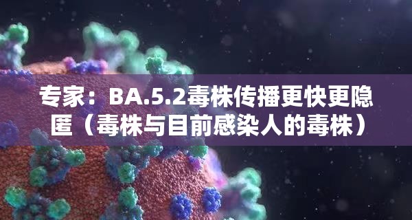 专家:BA.5.2毒株传播更快更隐匿(毒株与目前感染人的毒株) 专家:BA.5.2毒株传播更快更隐匿(毒株与目前感染人的毒株)
