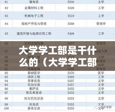 大学学工部是干什么的(大学学工部工资待遇是多少) 大学学工部是干什么的(大学学工部工资待遇是多少)