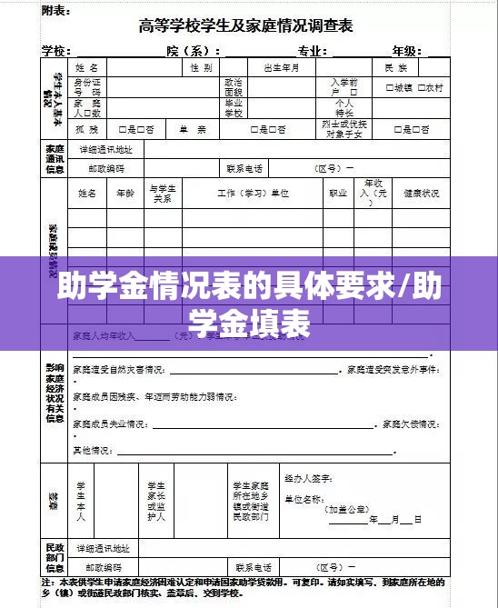 助学金情况表的具体要求/助学金填表 助学金情况表的具体要求/助学金填表