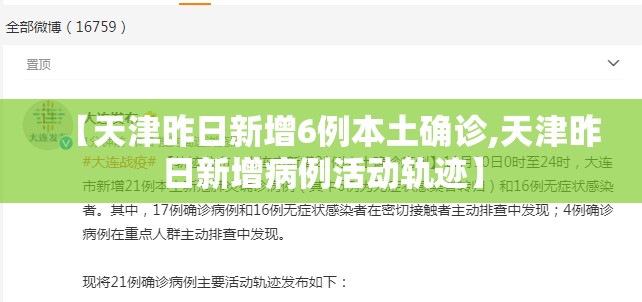 【天津昨日新增6例本土确诊,天津昨日新增病例活动轨迹】