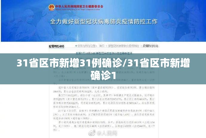 31省区市新增31例确诊/31省区市新增确诊1