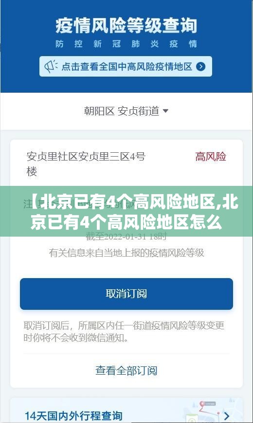 【北京已有4个高风险地区,北京已有4个高风险地区怎么办】 【北京已有4个高风险地区,北京已有4个高风险地区怎么办】