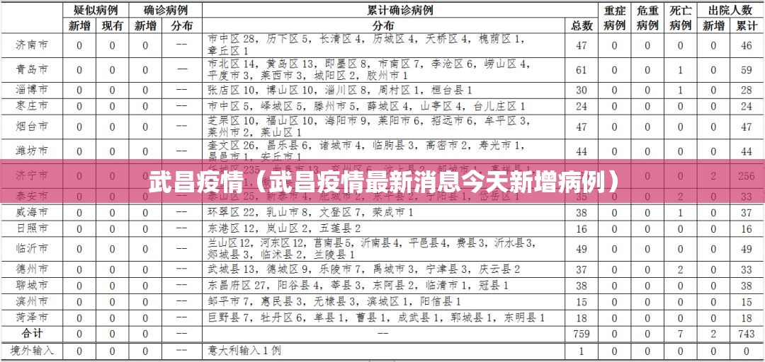 武昌疫情（武昌疫情最新消息今天新增病例）