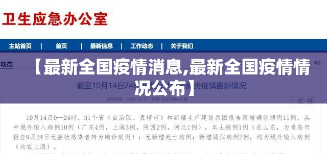 【最新全国疫情消息,最新全国疫情情况公布】 【最新全国疫情消息,最新全国疫情情况公布】