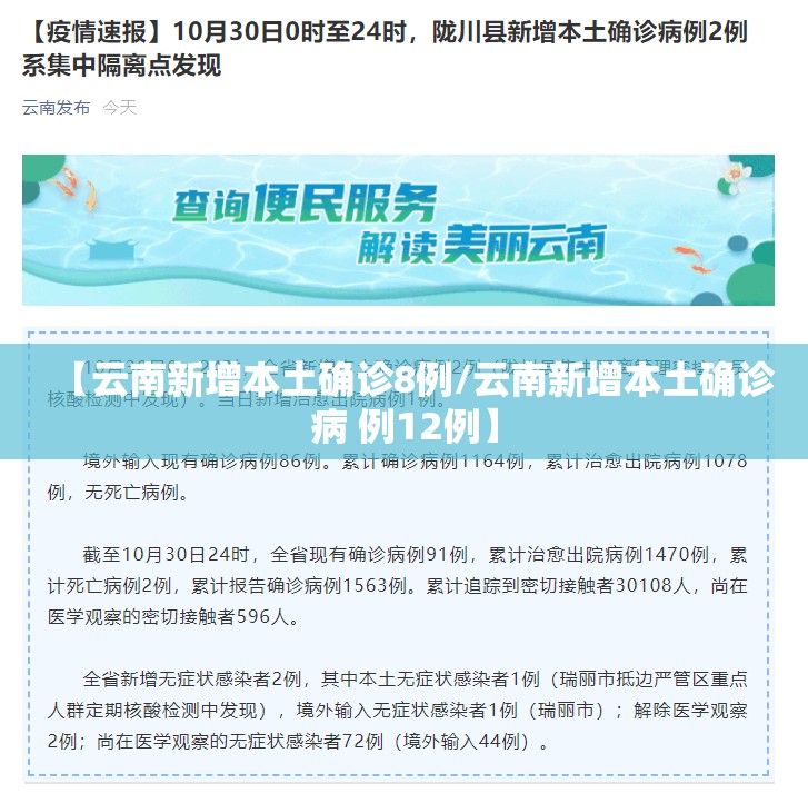【云南新增本土确诊8例/云南新增本土确诊病 例12例】 【云南新增本土确诊8例/云南新增本土确诊病 例12例】