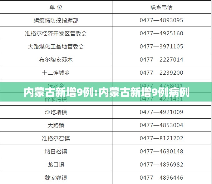 内蒙古新增9例:内蒙古新增9例病例 内蒙古新增9例:内蒙古新增9例病例