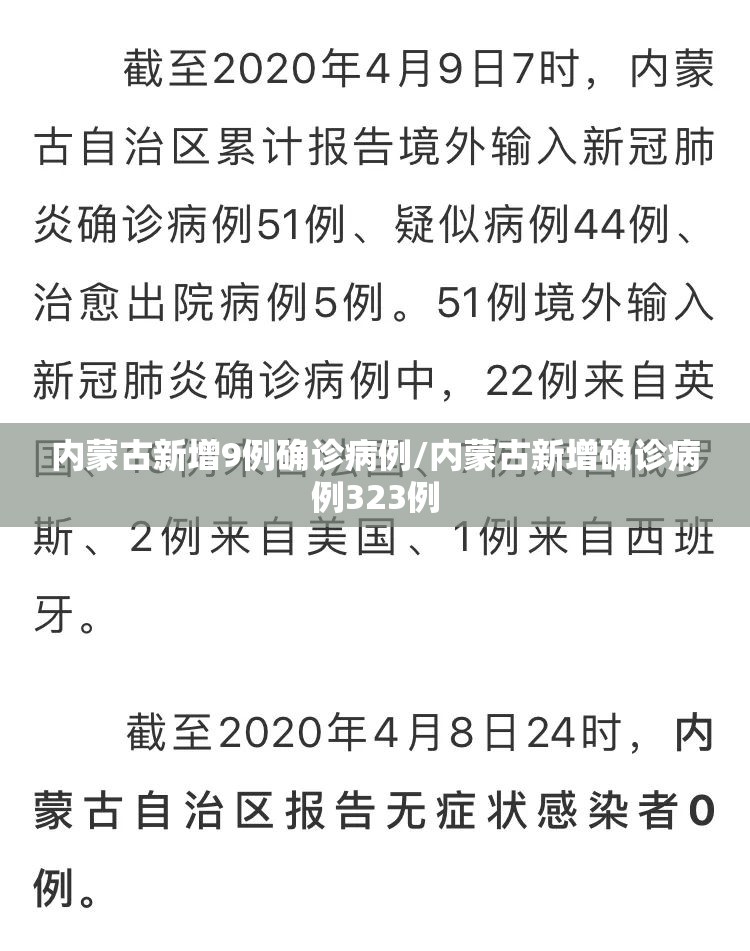 内蒙古新增9例确诊病例/内蒙古新增确诊病例323例