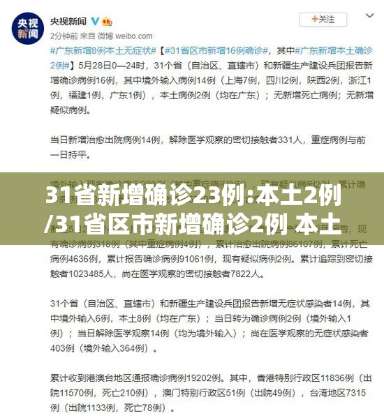 31省新增确诊23例:本土2例/31省区市新增确诊2例 本土1例
