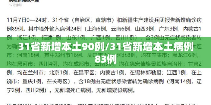 31省新增本土90例/31省新增本土病例83例