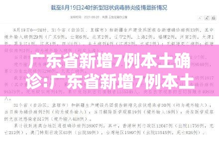广东省新增7例本土确诊:广东省新增7例本土确诊病例 广东省新增7例本土确诊:广东省新增7例本土确诊病例