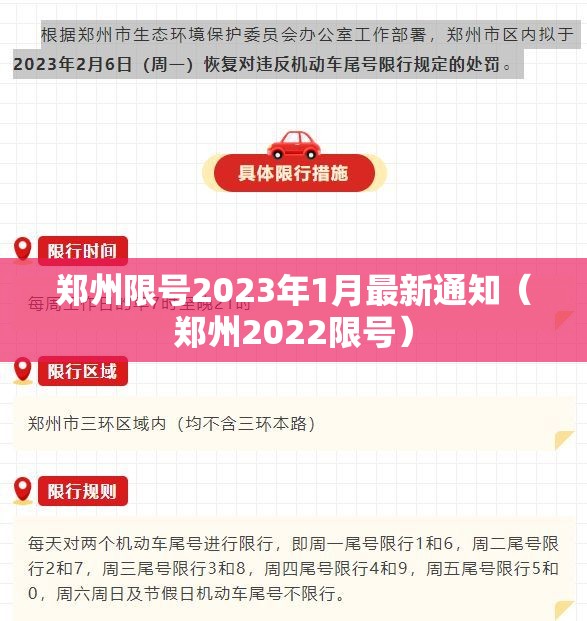 郑州限号2023年1月最新通知（郑州2022限号）