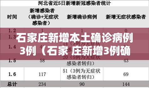 石家庄新增本土确诊病例3例(石家 庄新增3例确诊病例) 石家庄新增本土确诊病例3例(石家 庄新增3例确诊病例)