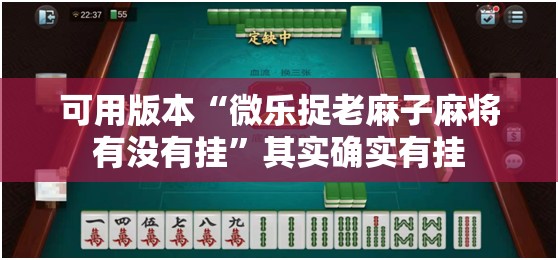 可用版本“微乐捉老麻子麻将有没有挂	”其实确实有挂