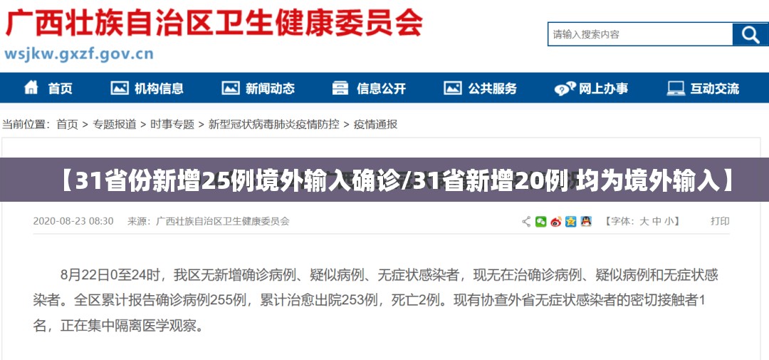 【31省份新增25例境外输入确诊/31省新增20例 均为境外输入】 【31省份新增25例境外输入确诊/31省新增20例 均为境外输入】
