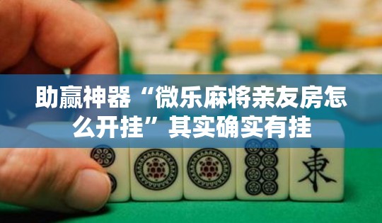 助赢神器“微乐麻将亲友房怎么开挂”其实确实有挂