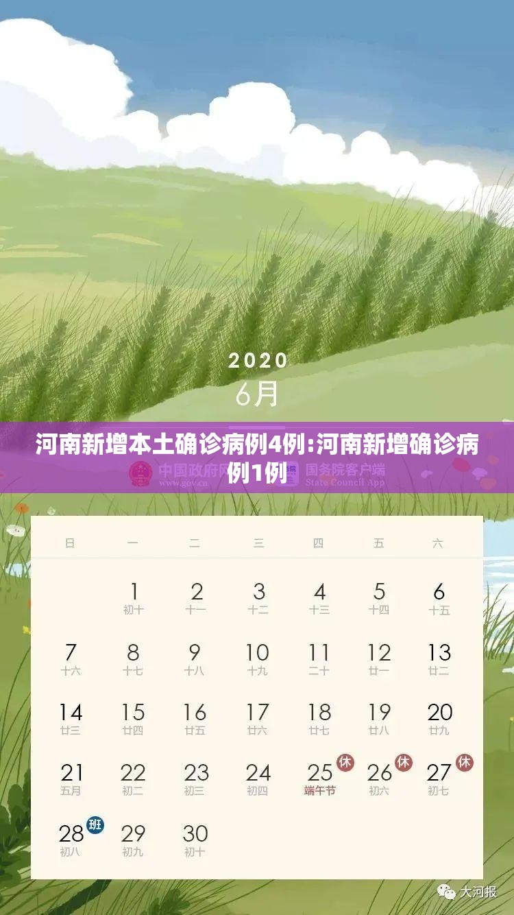 河南新增本土确诊病例4例:河南新增确诊病例1例
