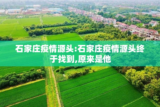石家庄疫情源头:石家庄疫情源头终于找到,原来是他