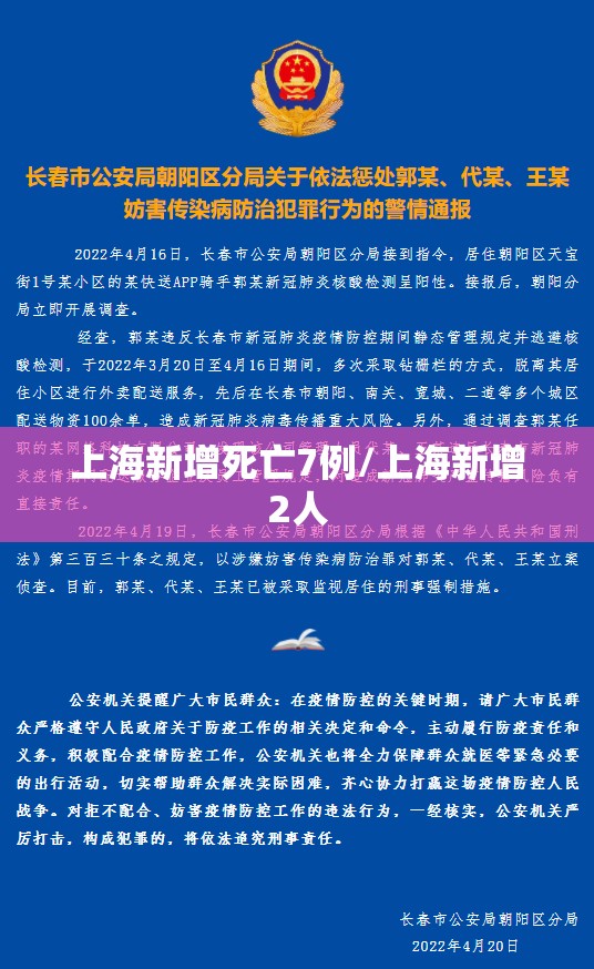 上海新增死亡7例/上海新增2人 上海新增死亡7例/上海新增2人