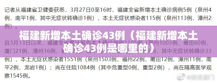 福建新增本土确诊43例(福建新增本土确诊43例是哪里的) 福建新增本土确诊43例(福建新增本土确诊43例是哪里的)
