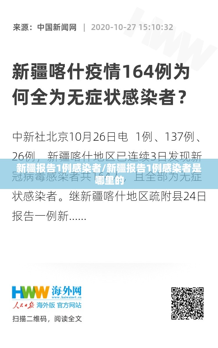 新疆报告1例感染者/新疆报告1例感染者是哪里的
