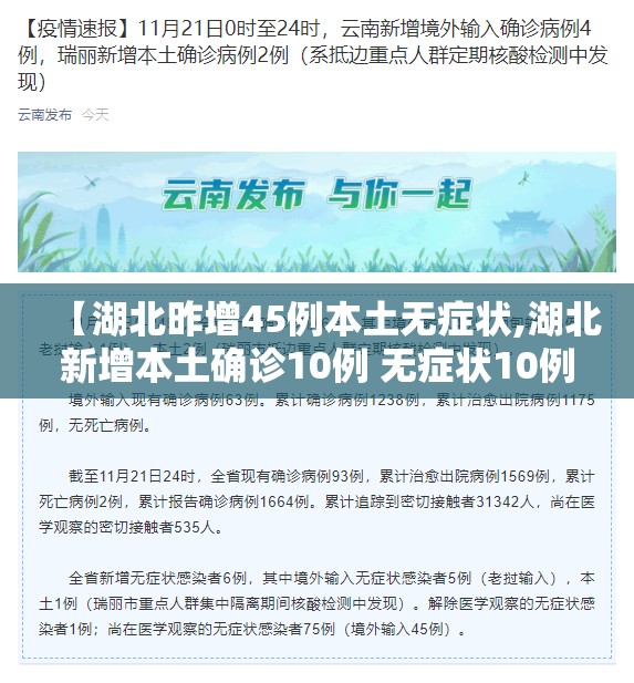 【湖北昨增45例本土无症状,湖北新增本土确诊10例 无症状10例】 【湖北昨增45例本土无症状,湖北新增本土确诊10例 无症状10例】