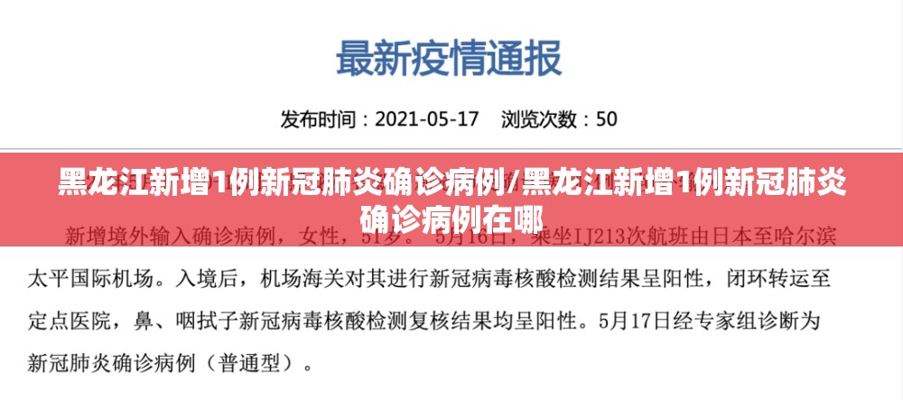 黑龙江新增1例新冠肺炎确诊病例/黑龙江新增1例新冠肺炎确诊病例在哪 黑龙江新增1例新冠肺炎确诊病例/黑龙江新增1例新冠肺炎确诊病例在哪