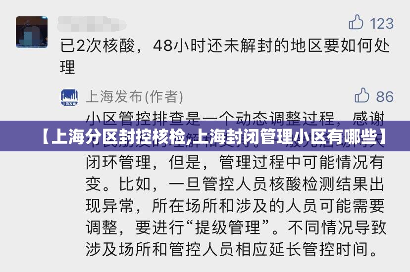 【上海分区封控核检,上海封闭管理小区有哪些】 【上海分区封控核检,上海封闭管理小区有哪些】