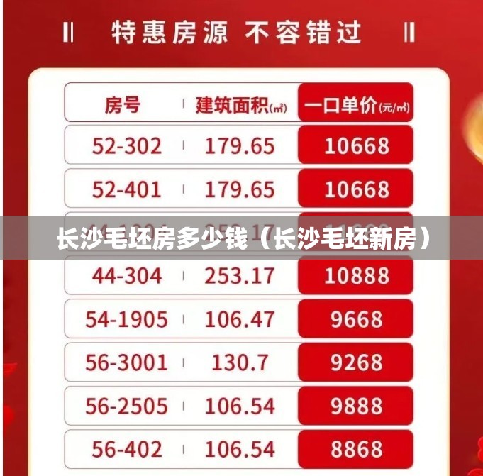 长沙毛坯房多少钱（长沙毛坯新房）