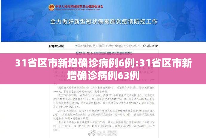 31省区市新增确诊病例6例:31省区市新增确诊病例63例 31省区市新增确诊病例6例:31省区市新增确诊病例63例