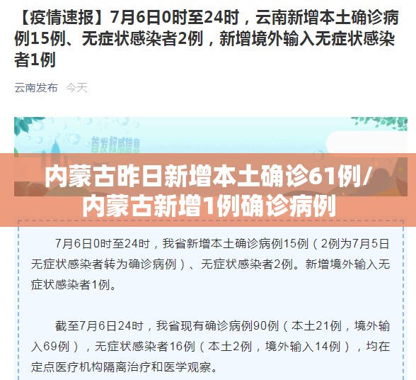内蒙古昨日新增本土确诊61例/内蒙古新增1例确诊病例 内蒙古昨日新增本土确诊61例/内蒙古新增1例确诊病例