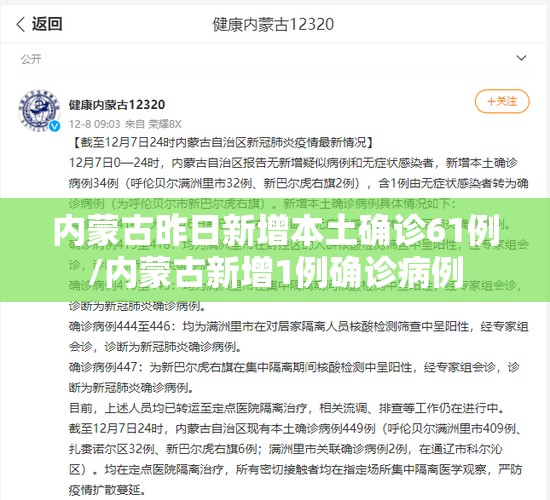 内蒙古昨日新增本土确诊61例/内蒙古新增1例确诊病例 内蒙古昨日新增本土确诊61例/内蒙古新增1例确诊病例