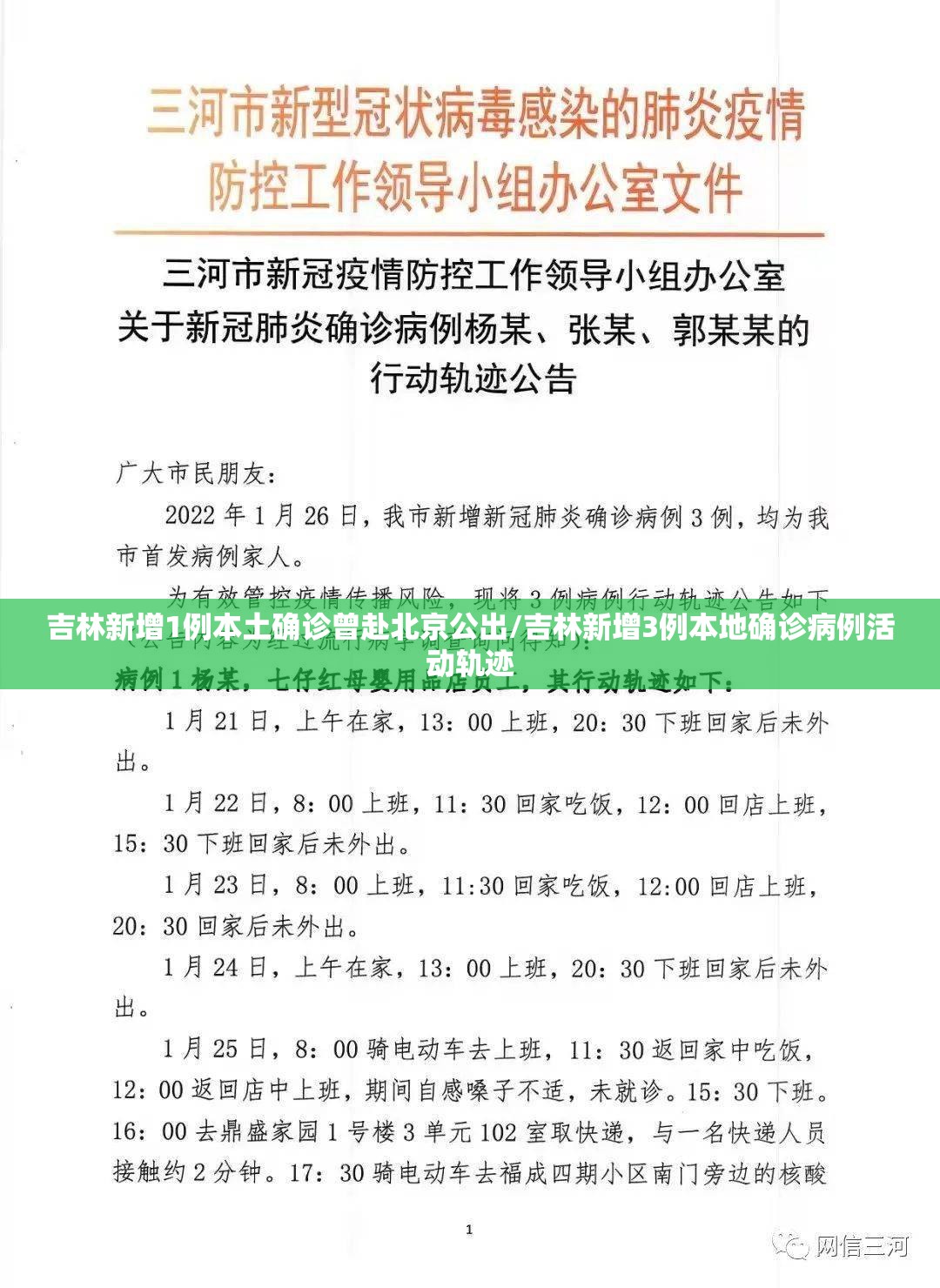 吉林新增1例本土确诊曾赴北京公出/吉林新增3例本地确诊病例活动轨迹 吉林新增1例本土确诊曾赴北京公出/吉林新增3例本地确诊病例活动轨迹