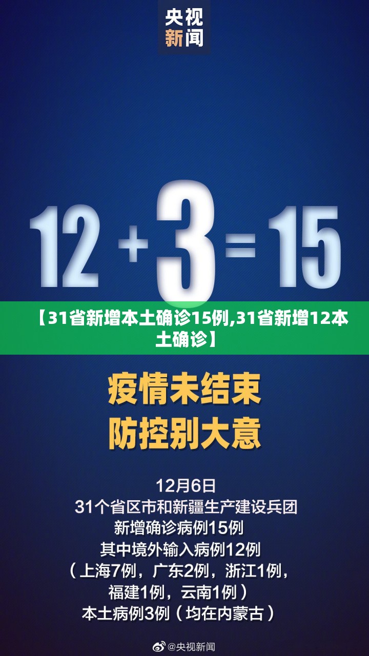 【31省新增本土确诊15例,31省新增12本土确诊】 【31省新增本土确诊15例,31省新增12本土确诊】